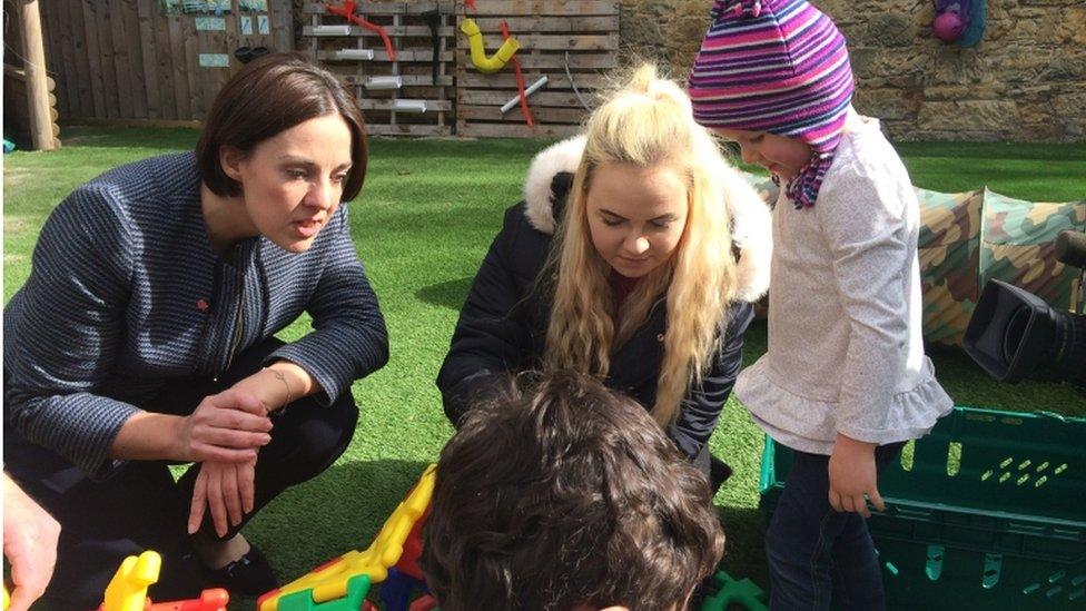 Kezia Dugdale visited a nursery in East Lothian