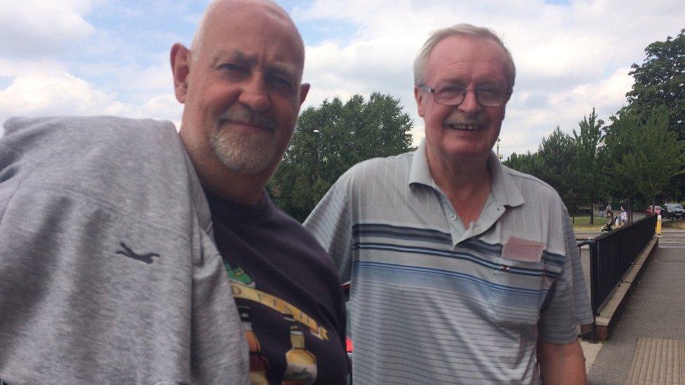 Tommy Johnson (left) and Jim Wilson in Gorton, Manchester