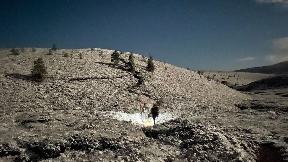 Moonlit, snow-dusted Cairngorms