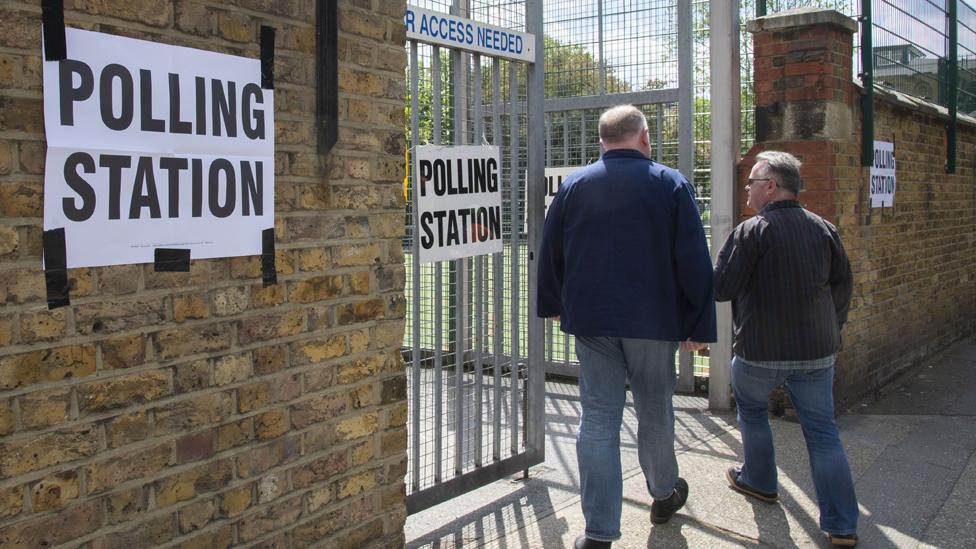 Polling station in Greenwich, London, 23 May 19