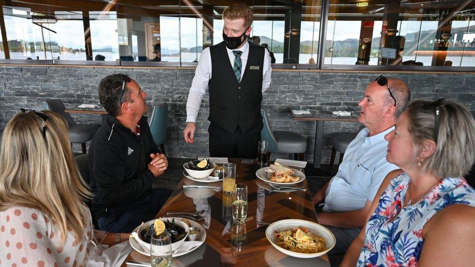 People eating in restaurant