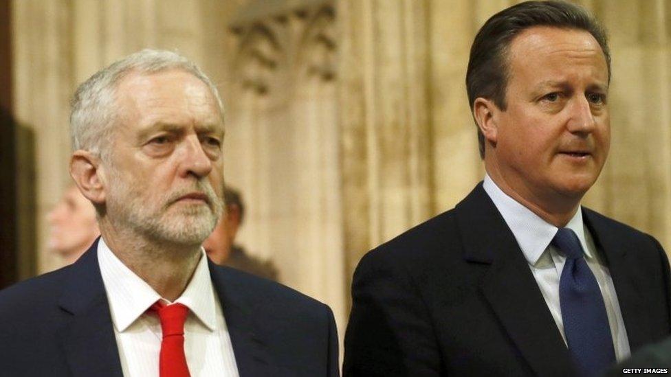 Jeremy Corbyn and David Cameron