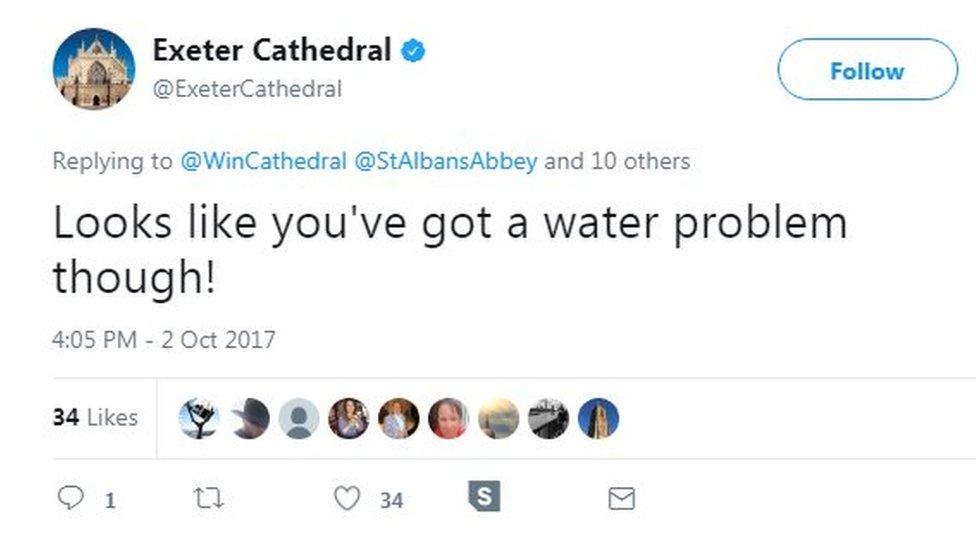 Exeter Cathedral: Looks like you've got a water problem though!