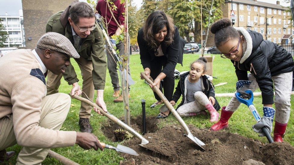 Tree planting event in Lambeth