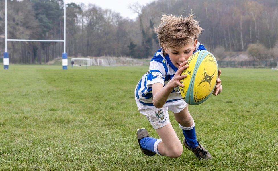 Jacob Alltree playing rugby