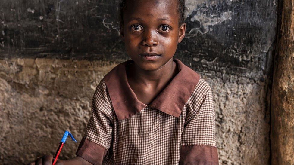 Schoolgirl in Kenyan school