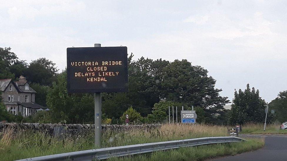 Road closed sign