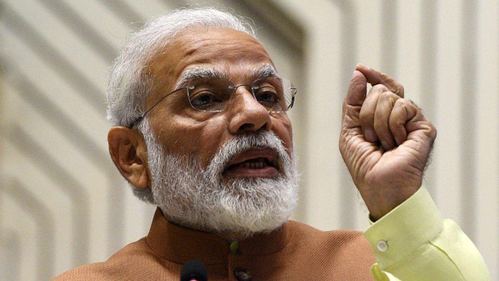 Prime Minister Narendra Modi addresses after presenting the CSIR Shanti Swaroop Bhatnagar Prize for Science and Technology 2016-18 at Vigyan Bhavan on February 28, 2019