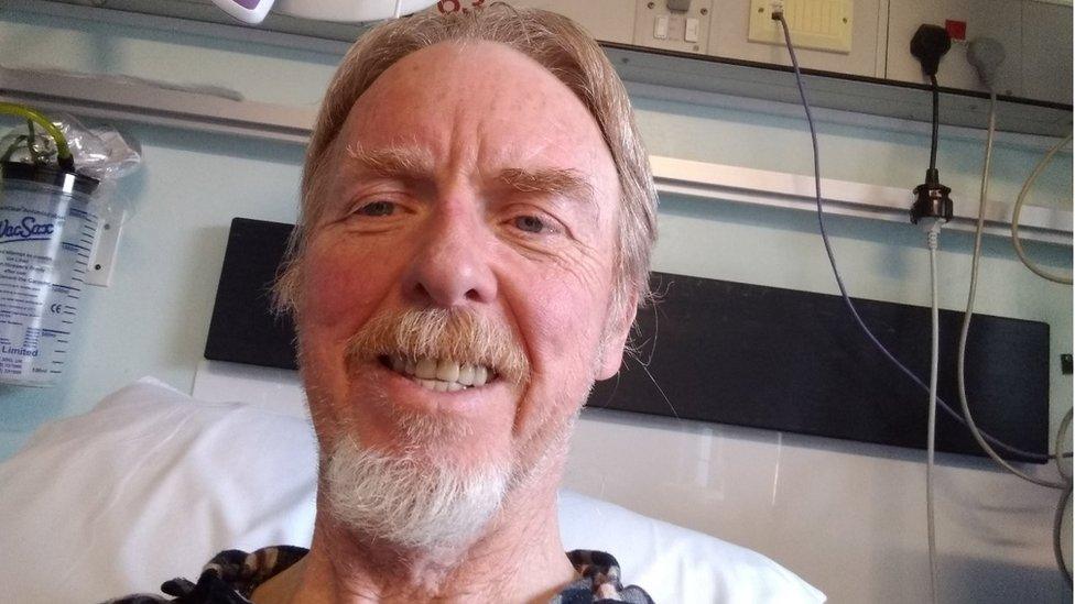 Stewart Boyle in hospital.