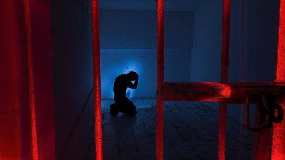 A theatre performance by inmates during an art festival organised by the Salazar Arango Foundation in 2017