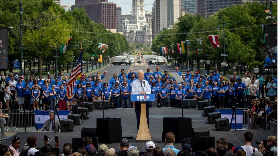 Biden at his Philadelphia rally