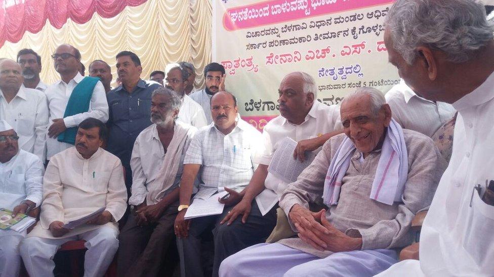 Mr Doreswamy at a protest in Belgaum