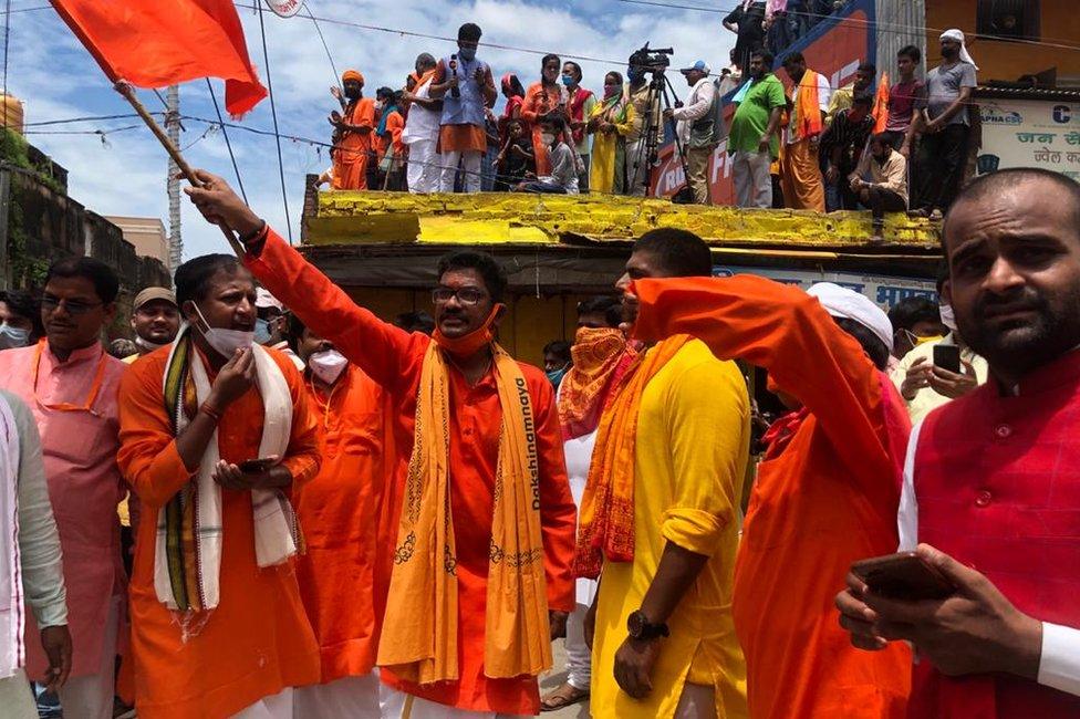 Crowds gathered to watch the event