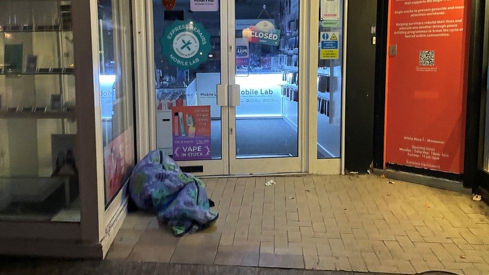 Rough sleeper in Nottingham