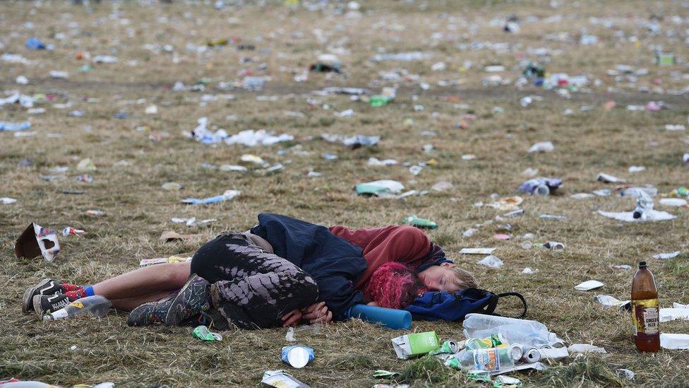 Aftermath scene of a festival