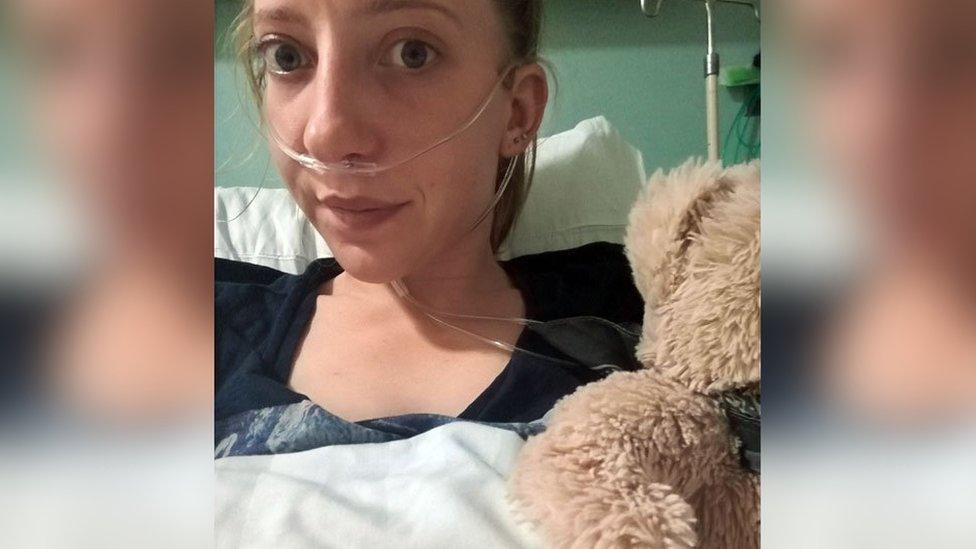 Alex Roach following surgery