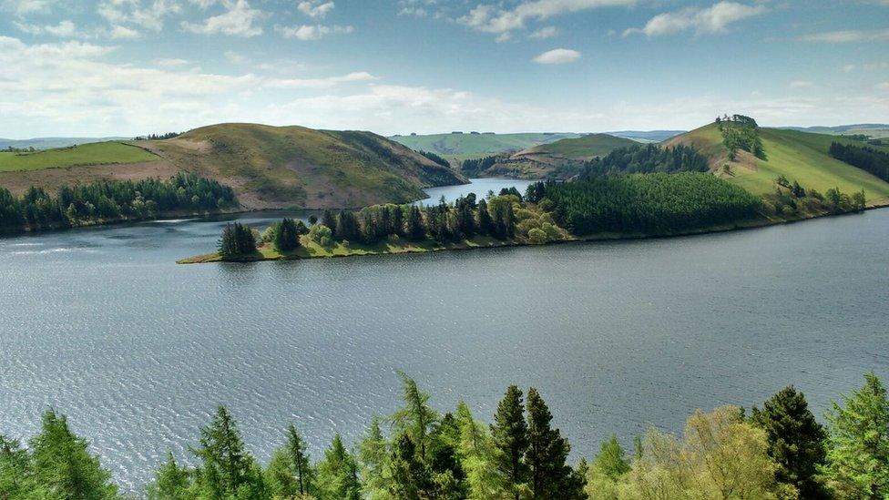 Llyn Clywedog reservoir near Llanidloes in Powys.