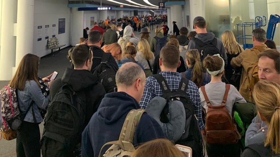 Chicago O'Hare airport on Saturday afternoon