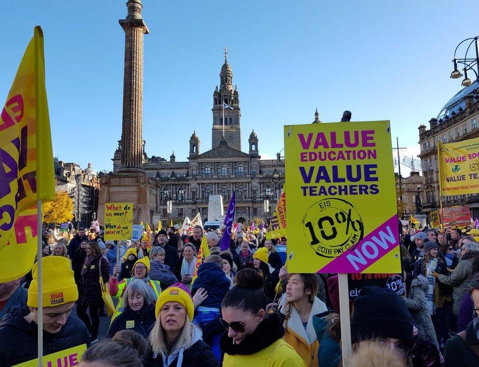 Marchers in George Square