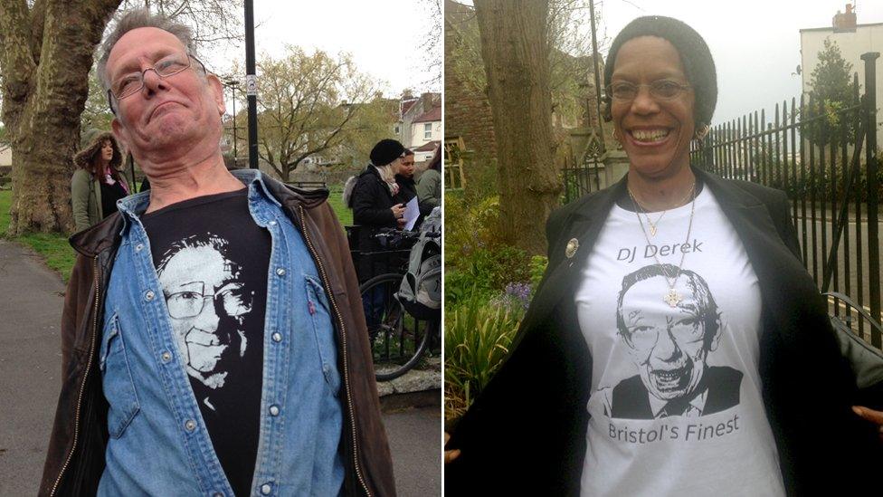 Some well-wishers wore DJ Derek themed t-shirts