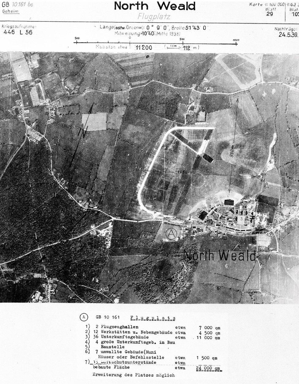 German map of North Weald airfield