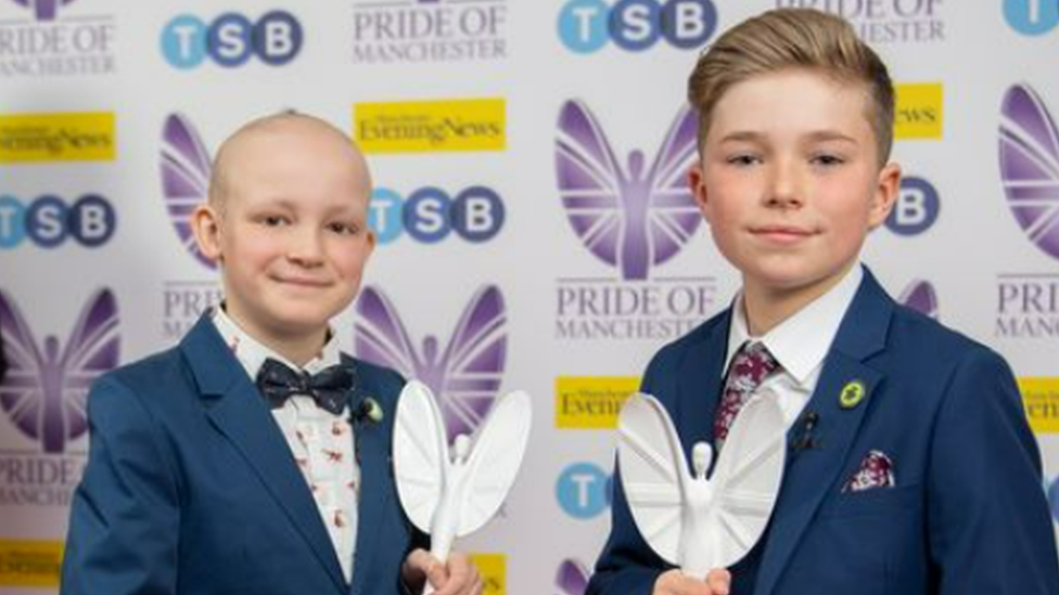 Hughie and Freddie at the Pride of Manchester Awards in 2021