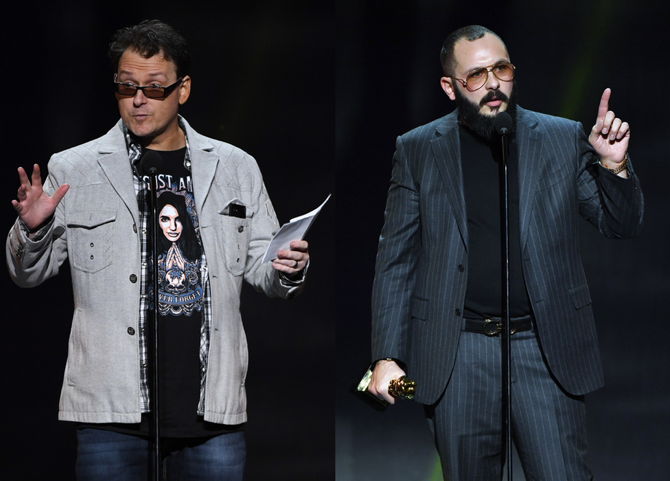 Kevin Moore (left) launches The August Project; Greg Lansky (right), creator of the adult studio Vixen, with his Director Of The Year award