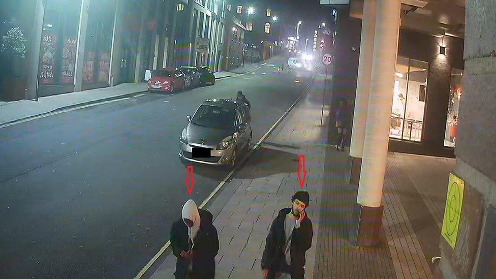 CCTV footage of the men police want to talk to