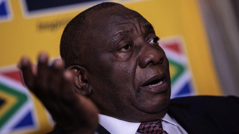 South African President Cyril Ramaphosa speaking to foreign correspondents in Johannesburg on 1 November 2018