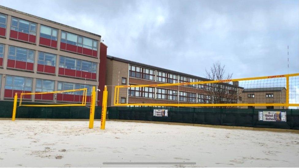 Beach volleyball training venue at Liberton High School