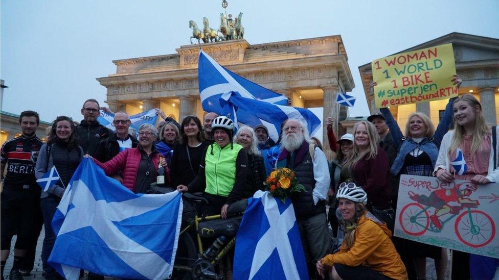 Jenny at the Brandenburg Gate on Thursday