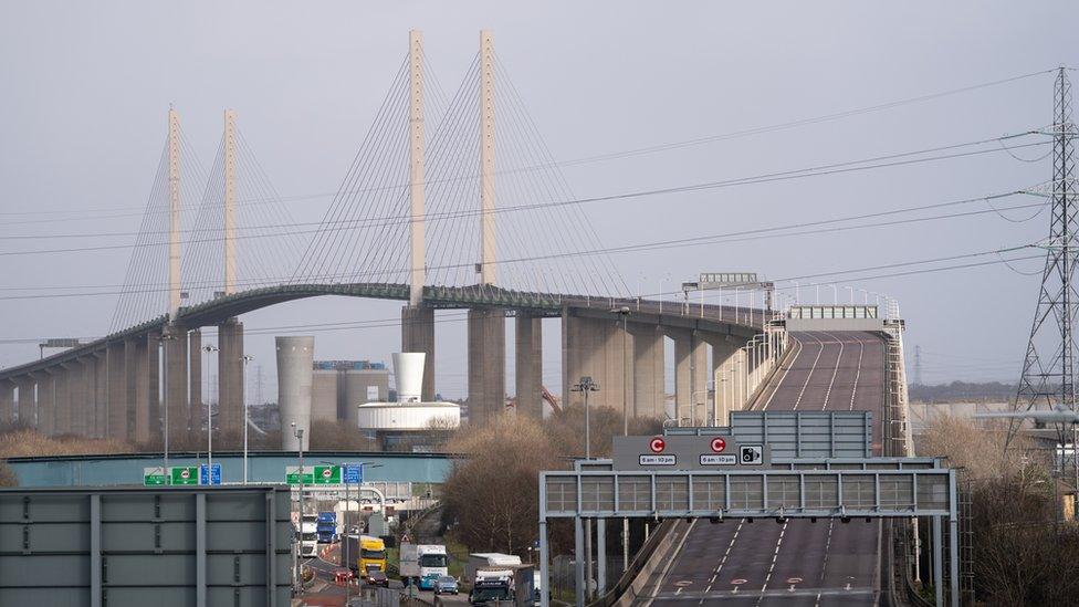 Empty QE2 Bridge at Dartford