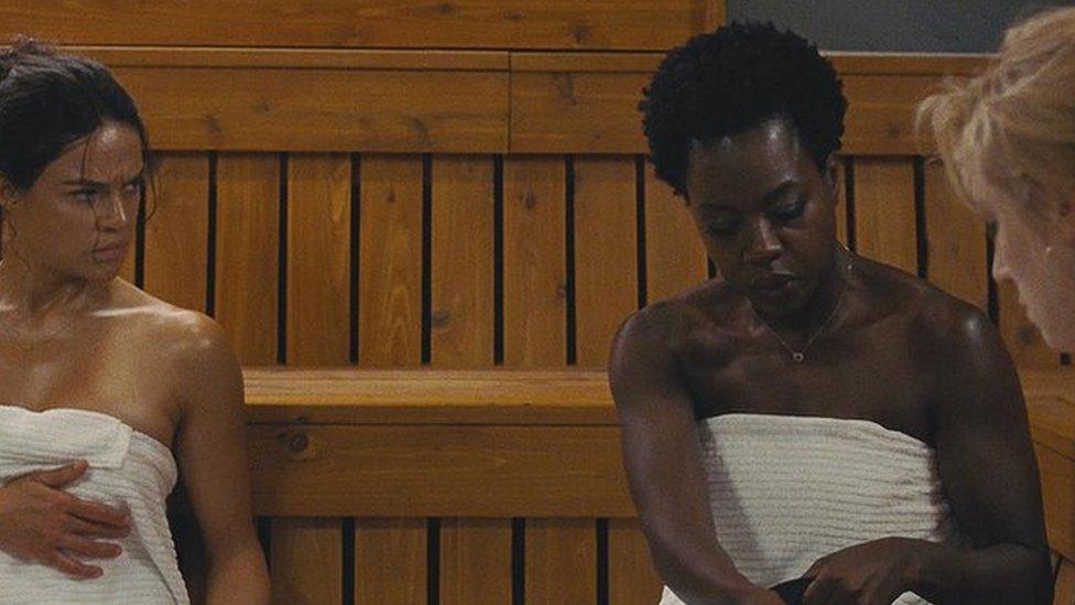 Michelle Rodriguez, Viola Davis and Elizabeth Debicki in Widows