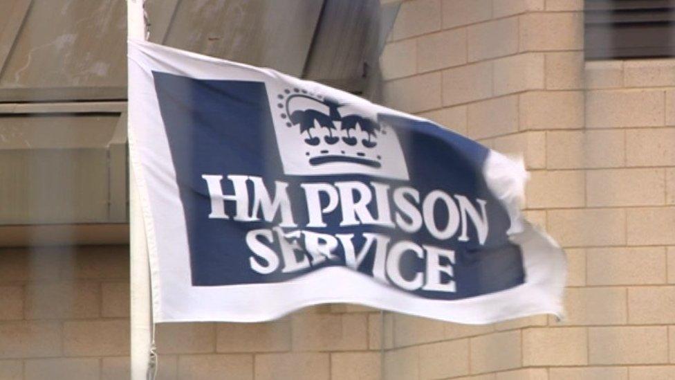 Flag outside Moorland Prison