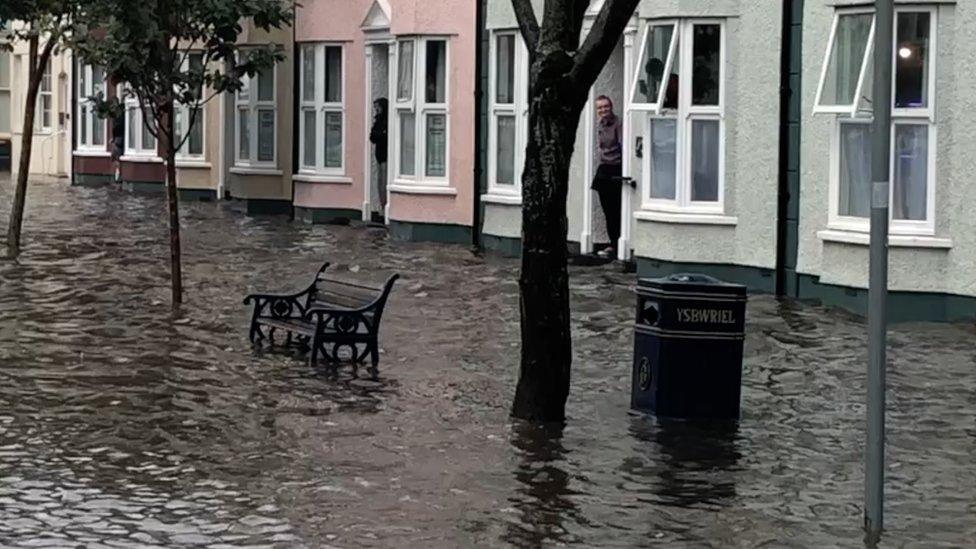 Flooded Aberystwyth