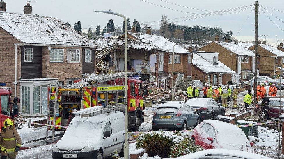 Gas explosion at house