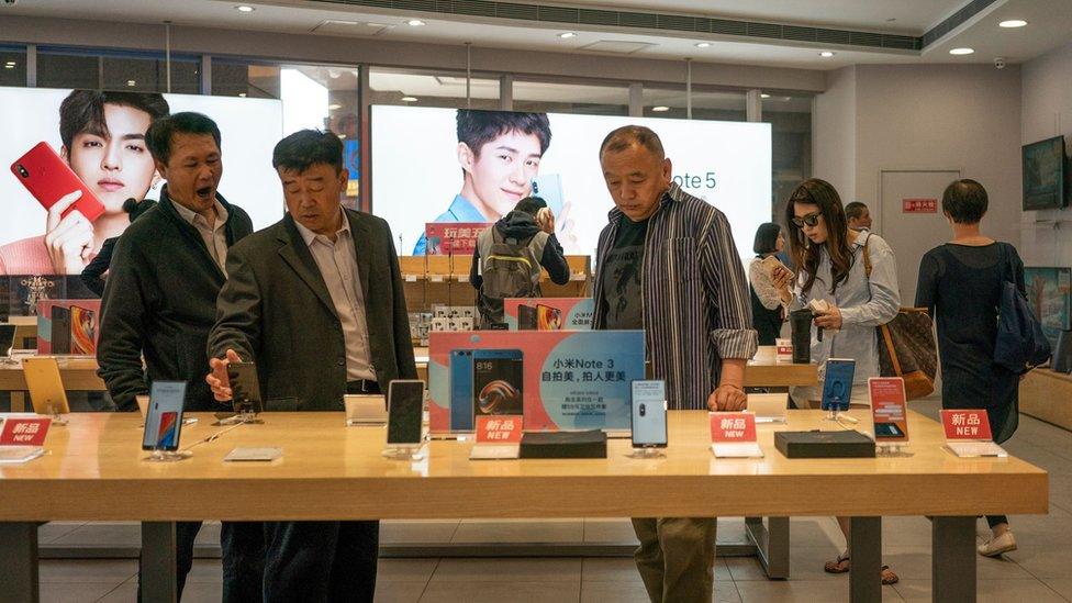 A phone store in China