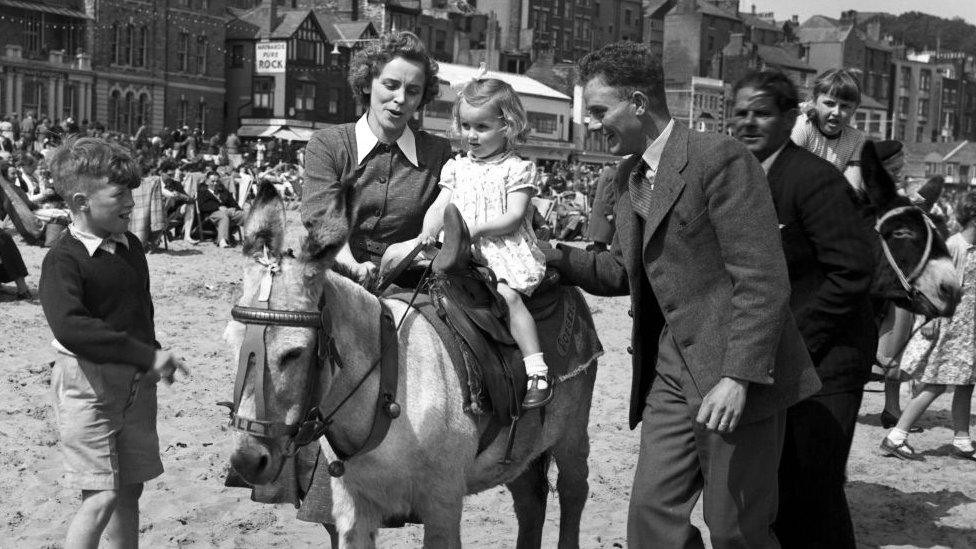 Donkey ride on a beach