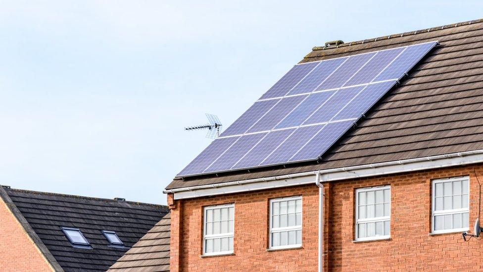 solar panels on house