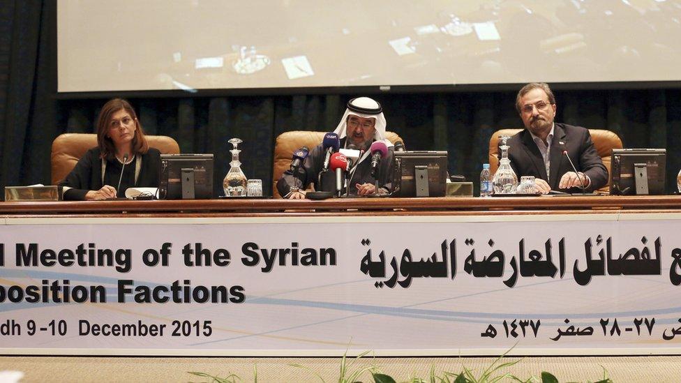 Meeting of Syrian opposition factions in Riyadh, Saudi Arabia in December 2015