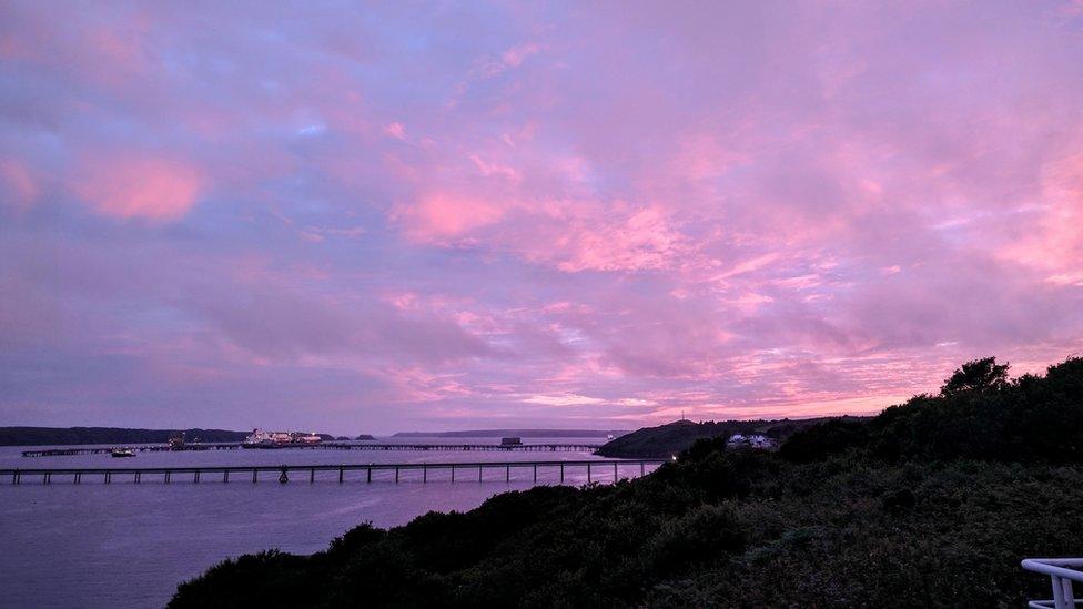 Sunset looking over the Milford Haven Waterway