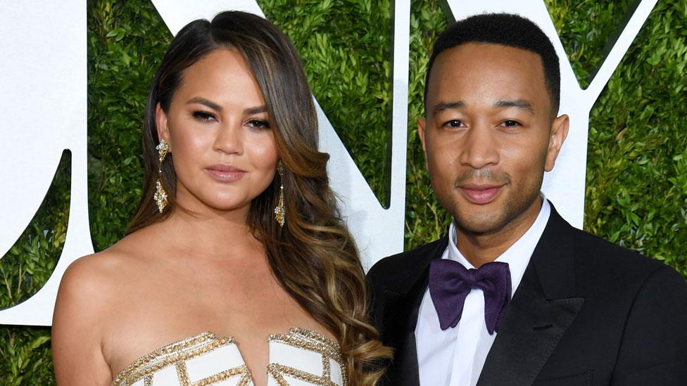 Chrissy Teigen and John Legend at the 2017 Tony Awards