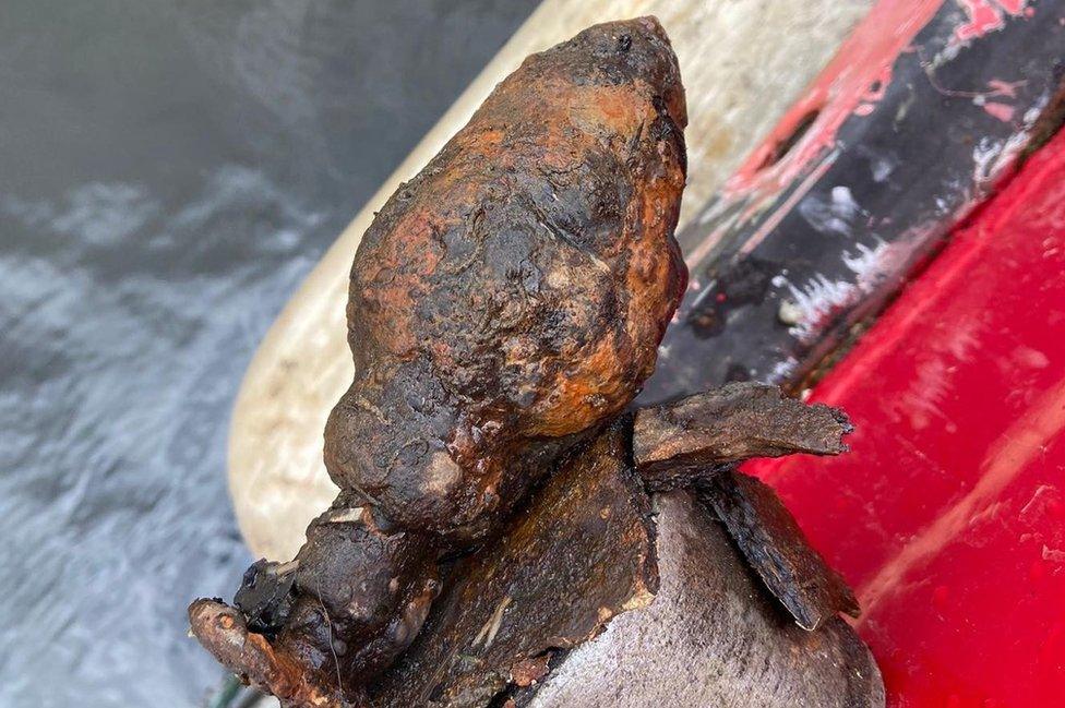 Grenade on boat