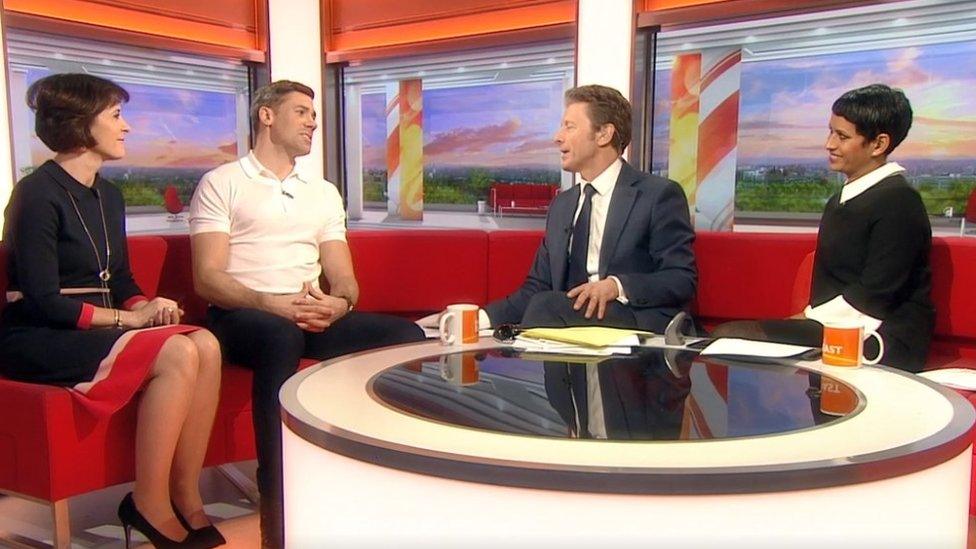 Jon Walters on set of BBC Breakfast