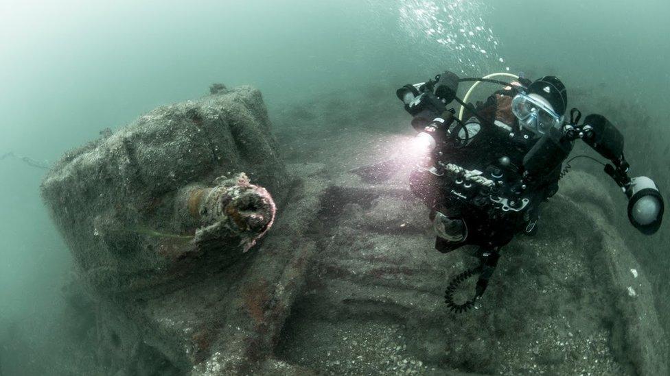 Valentine tank in Poole Bay with diver