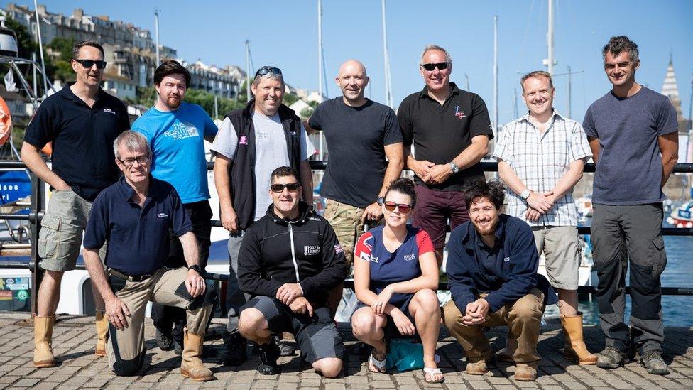 Veterans working on HMS Montagu