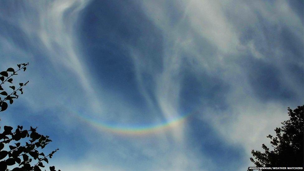 Upside down rainbow in the sky