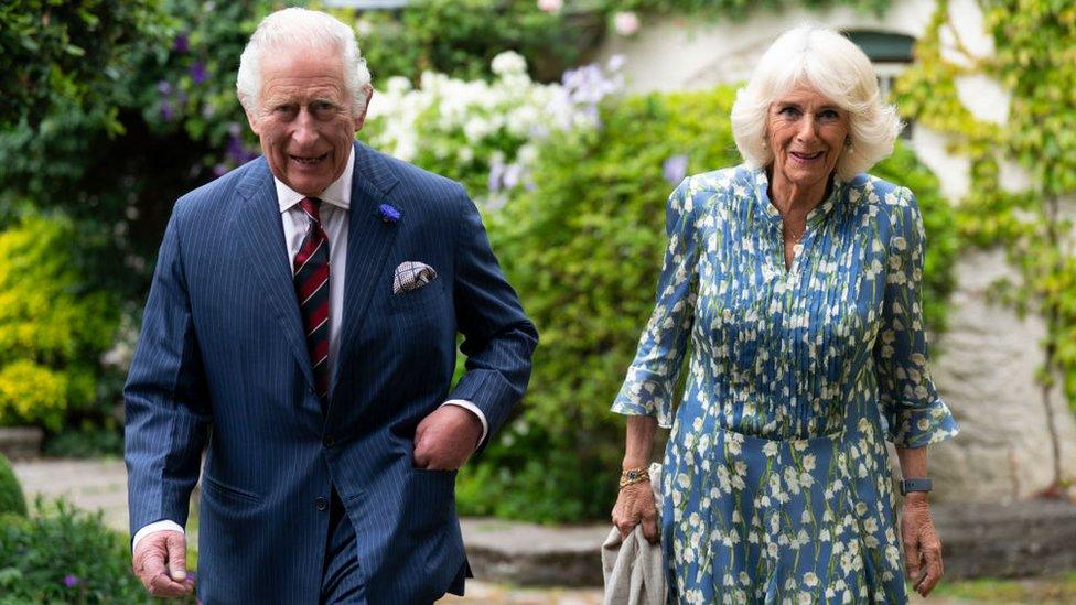 Charles and Camilla at Llwynywermod, Carmarthenshire, July 2022