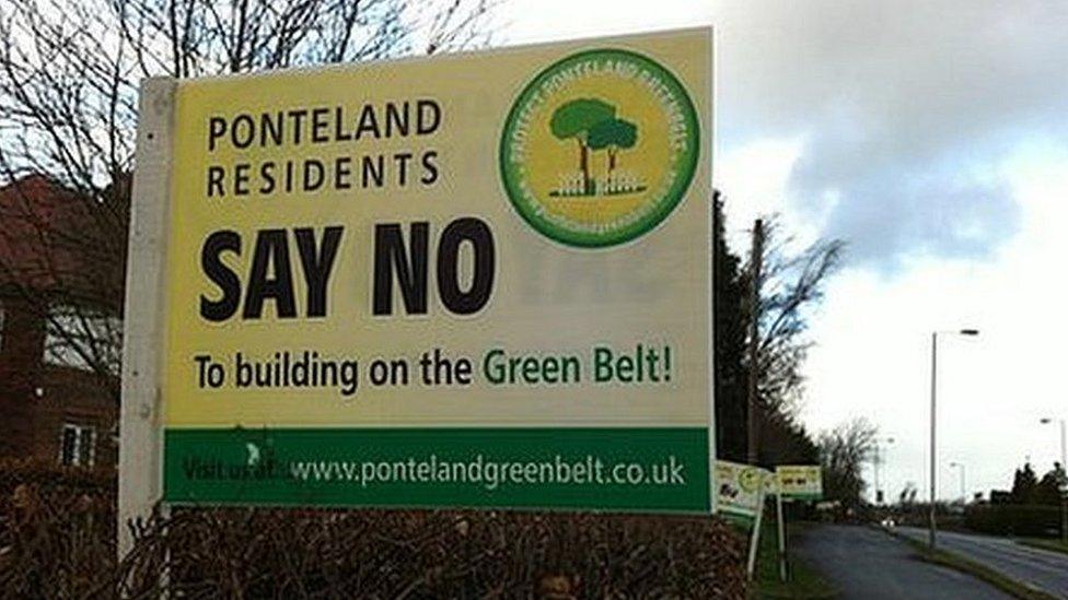 Green belt protest in Ponteland