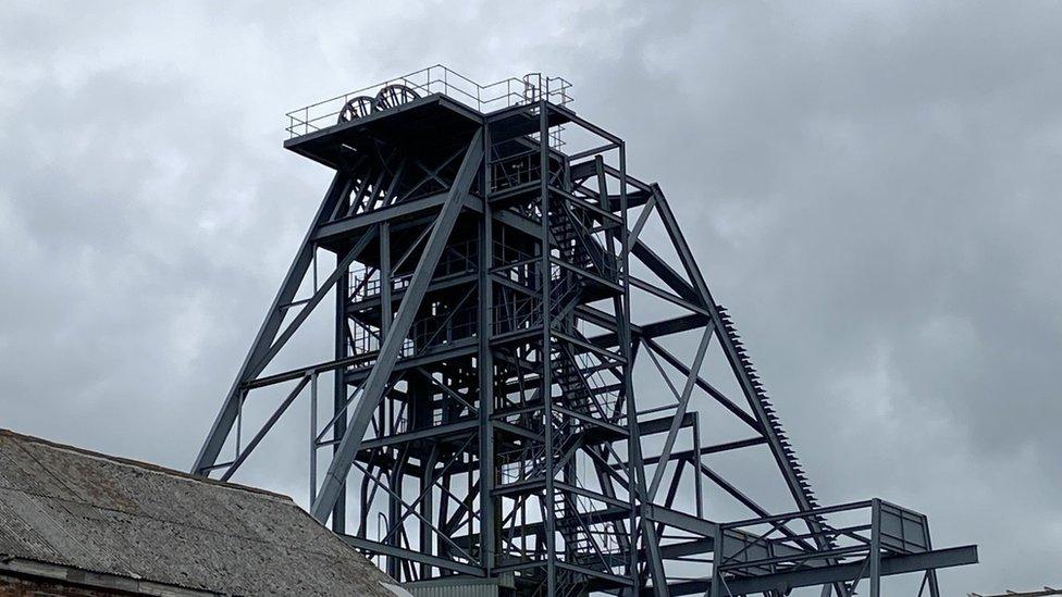 The headgear structure at South Crofty